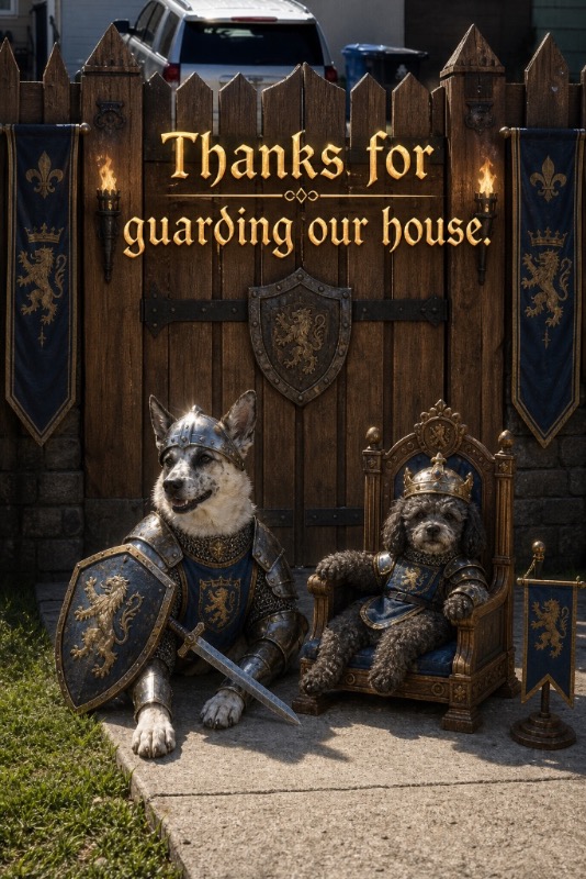 AI birthday card - dogs scene