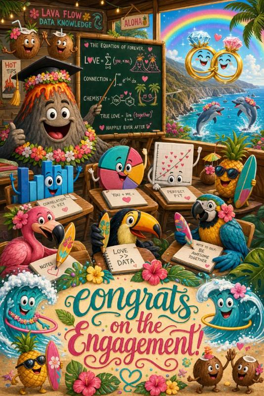 AI birthday card - engagement photo